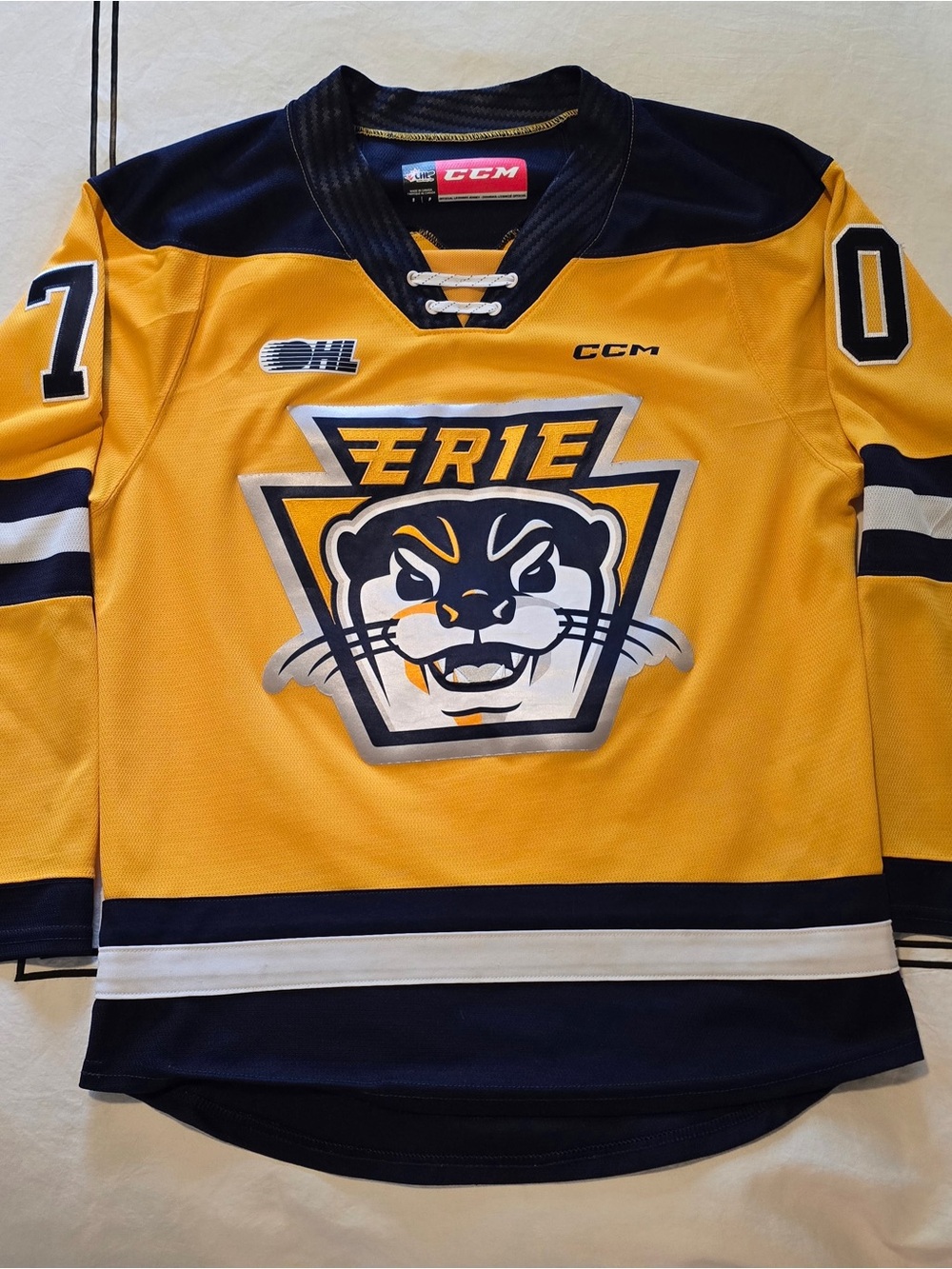 CCM Gold & Navy Erie Otters Hockey Jersey